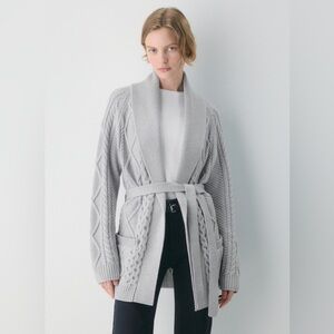 Aritzia Heritage Knit Merino Wool Open-Front Cardigan | L NWT